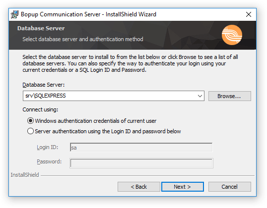 Specify a SQL server for the IM server